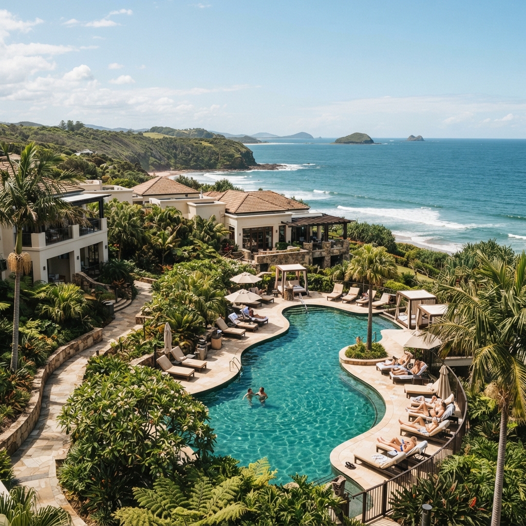 Emerald Coast Grand among tropical gardens