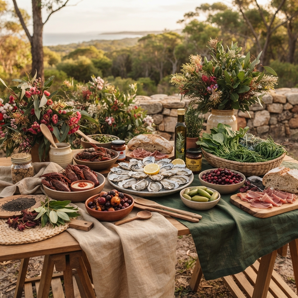 Local produce on an outback table